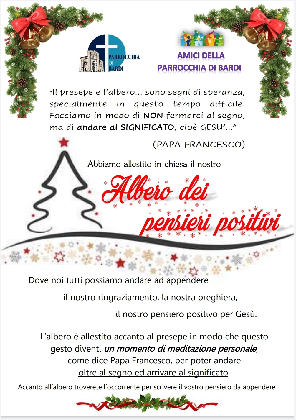 L Albero Dei Pensieri Positivi Nuova Iniziativa Degli Amici Parrocchia Di Bardi Valcenostoria